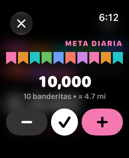 Setting a daily goal of 10,000 steps, shown as 10 flags